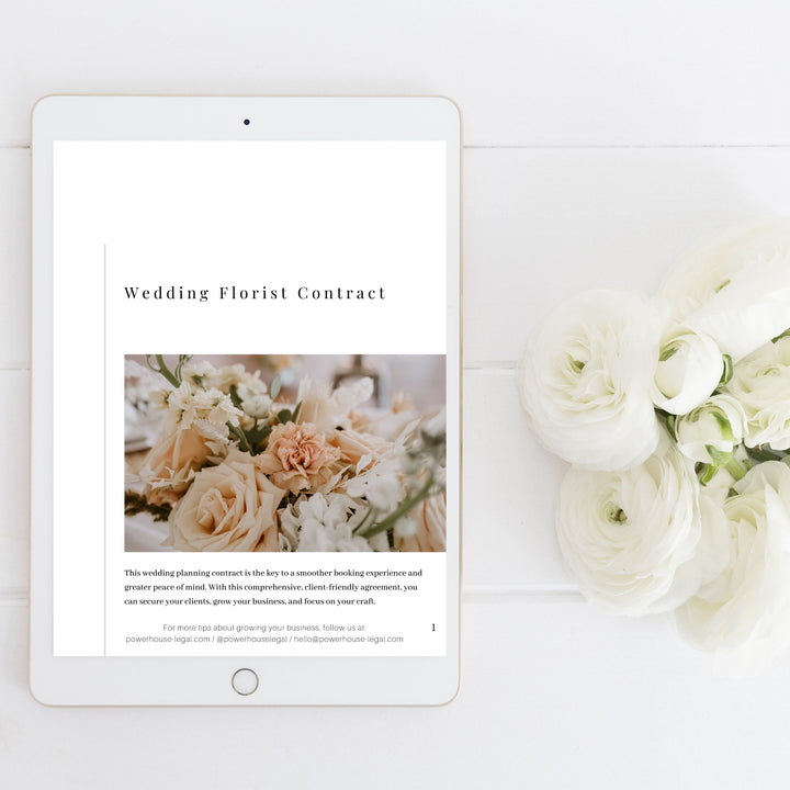 Wedding Florist Contract [Pre-Sale]