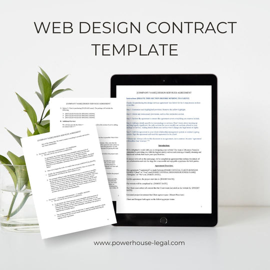 Web Design Contract Template The Business Reserve